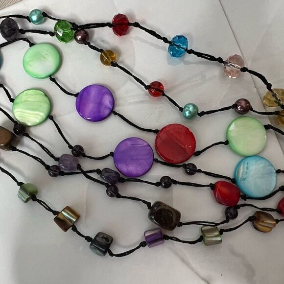 Premier Designs Spectrum Seven Strand Multicolor Necklace - Picture 6 of 8
